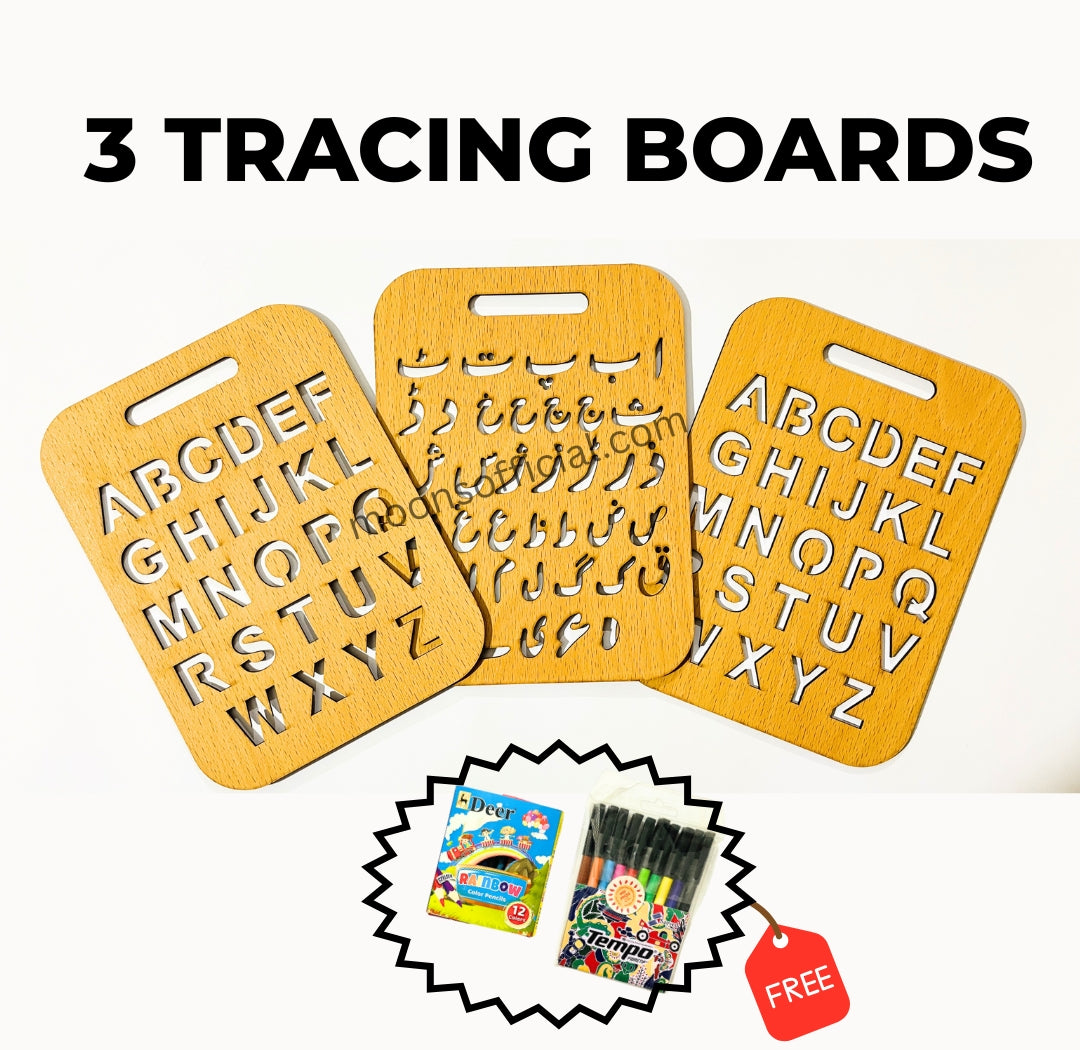Math stencils & 3 Tracing Boards For Kids