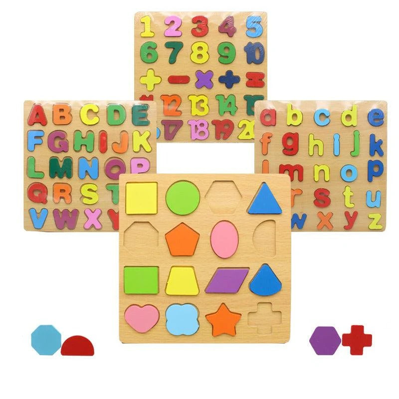 🧩 3D Wooden Puzzle Board – Fun Learning for Kids