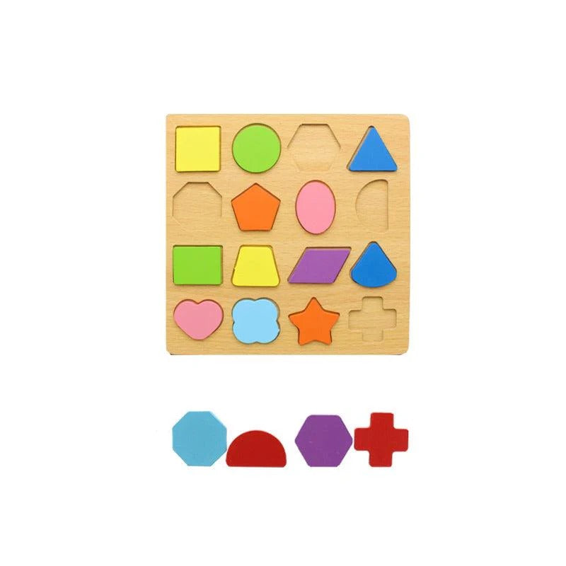 🧩 3D Wooden Puzzle Board – Fun Learning for Kids